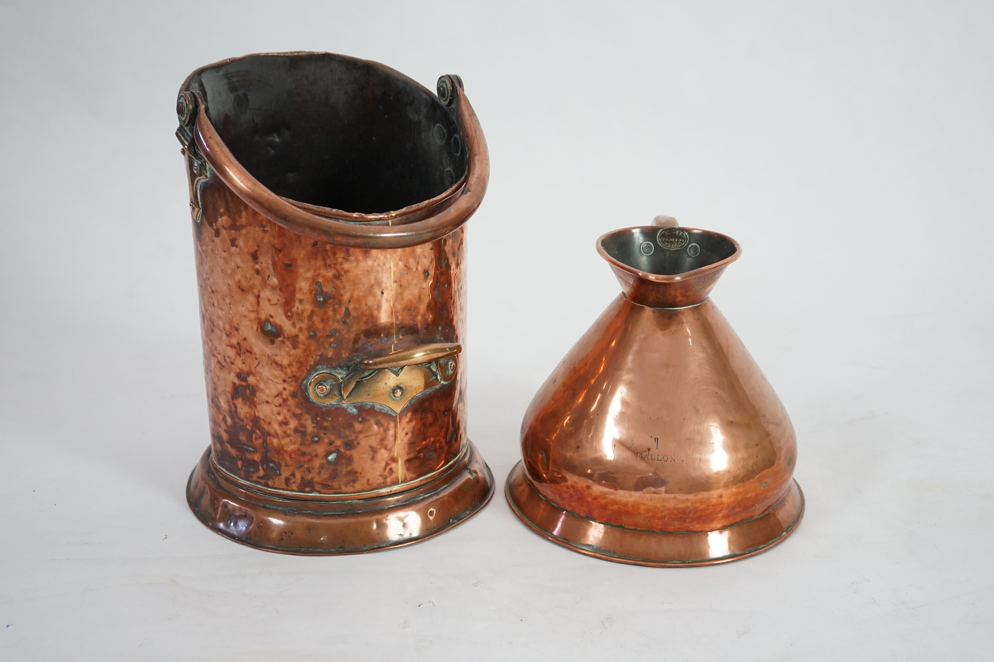 A Victorian Loftus of Oxford Street copper one gallon flagon